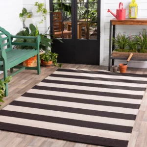 Black & white strip rug | DeHaan Tile & Floor Covering